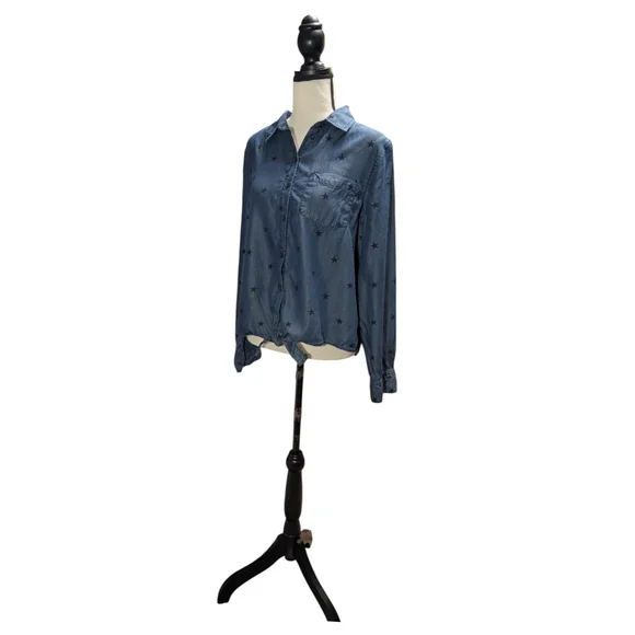 Velvet Heart Starry Blue Button-Down Shirt - Picture 2 of 8